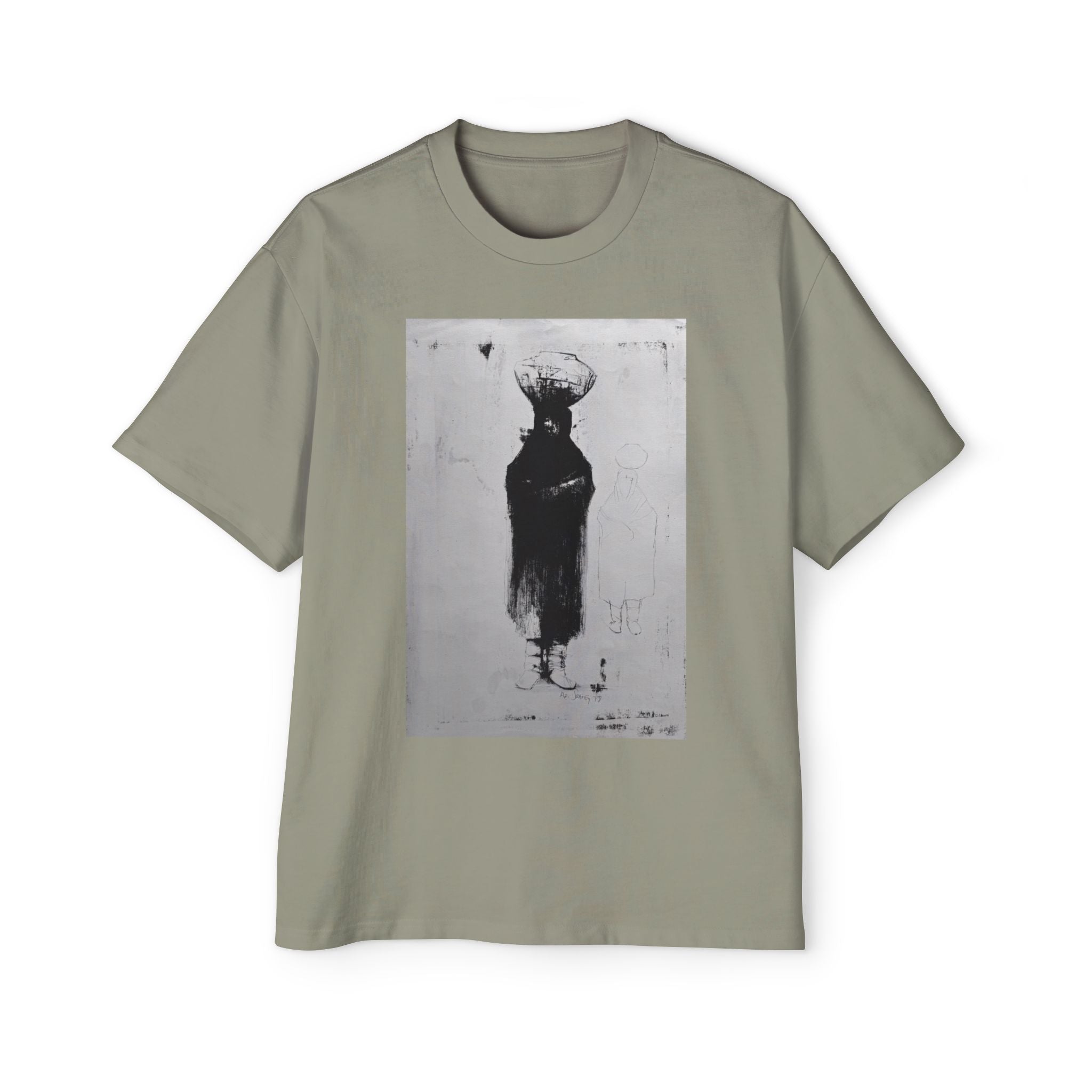 WOMAN WITH POT  | LITHOGRAPHIC  Portrait T-Shirt