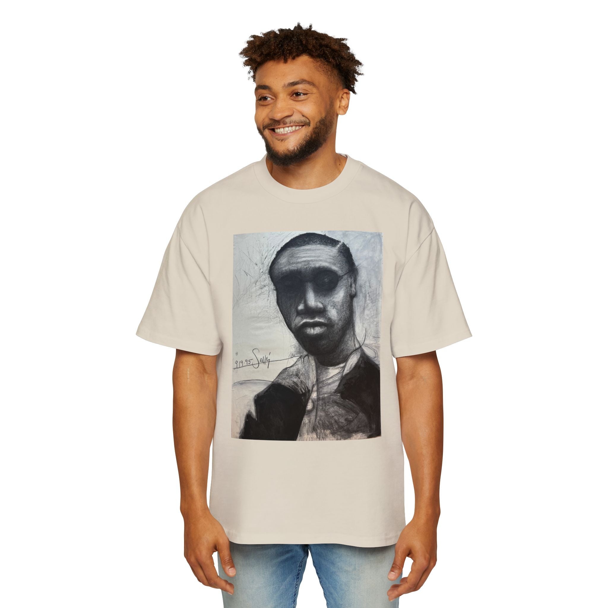 RAY| Monochrome Surreal Face Graphic T-Shirt