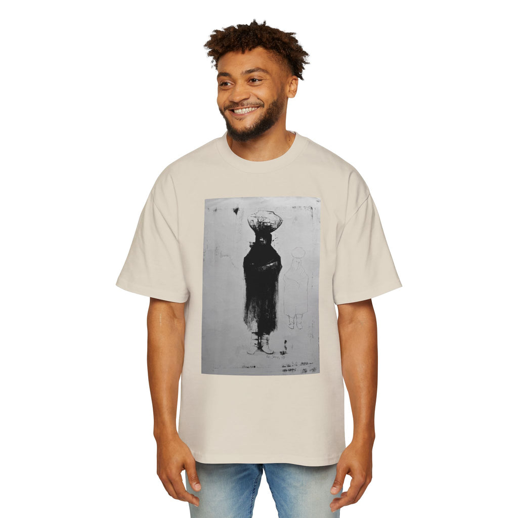 WOMAN WITH POT  | LITHOGRAPHIC  Portrait T-Shirt