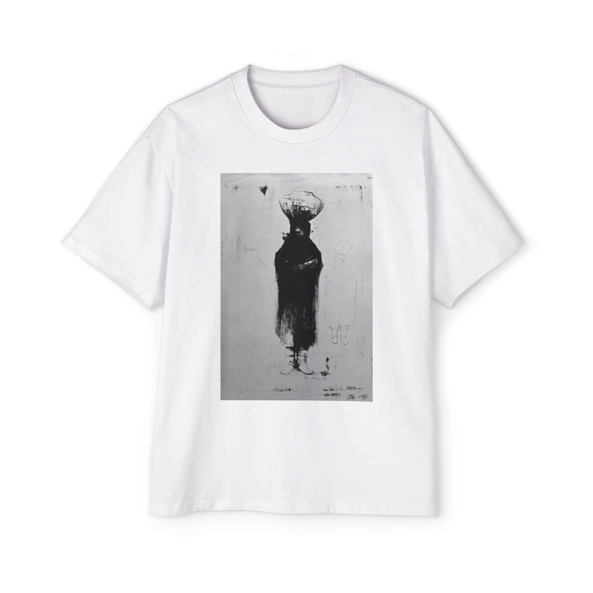 WOMAN WITH POT  | LITHOGRAPHIC  Portrait T-Shirt
