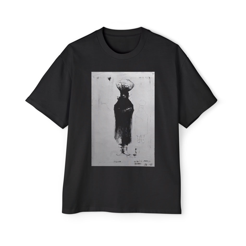 WOMAN WITH POT  | LITHOGRAPHIC  Portrait T-Shirt
