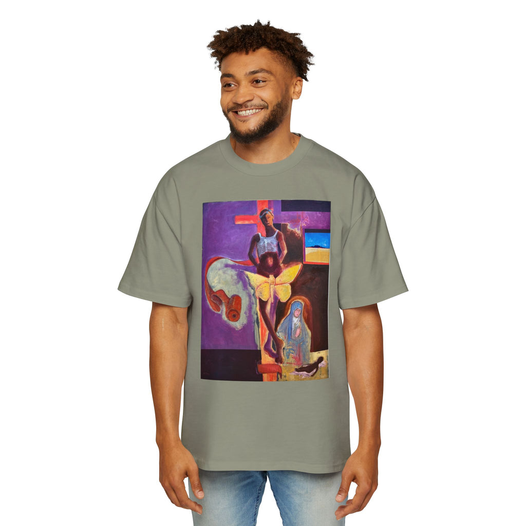 YELLOW BUTTERFLY | Abstract Surreal Crucifixion Art  Tee