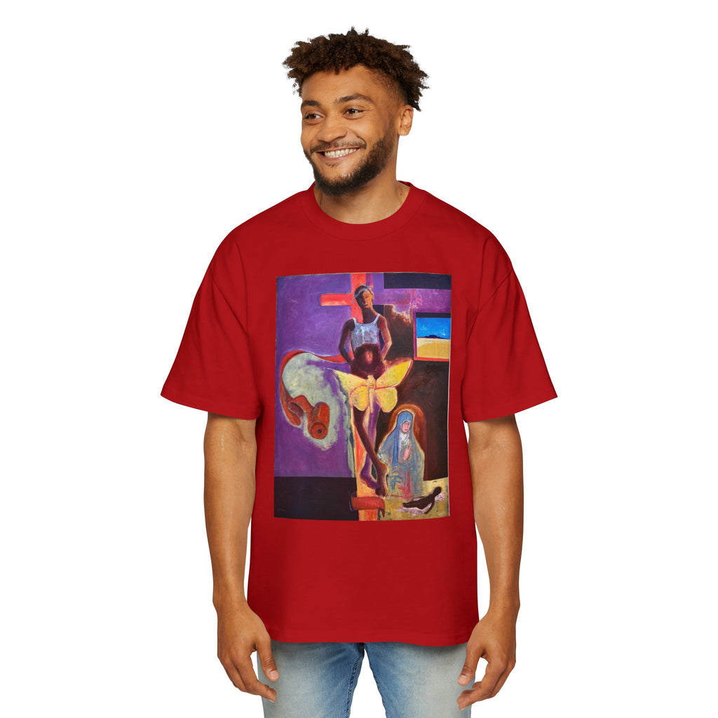 YELLOW BUTTERFLY | Abstract Surreal Crucifixion Art  Tee