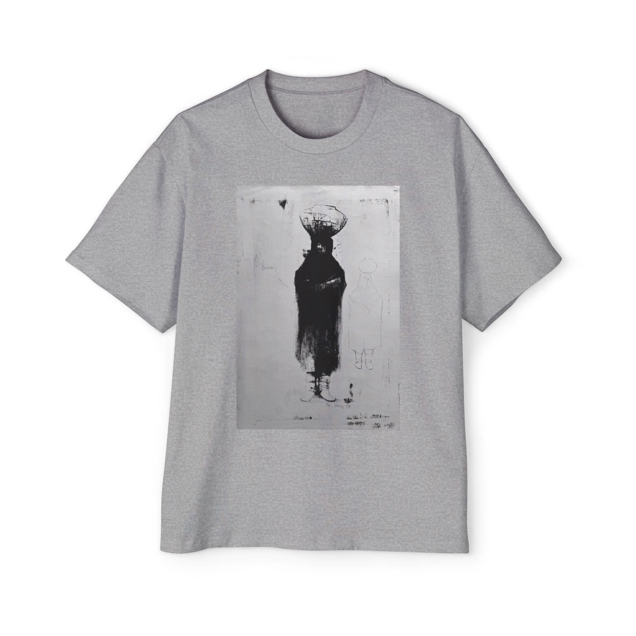 WOMAN WITH POT  | LITHOGRAPHIC  Portrait T-Shirt