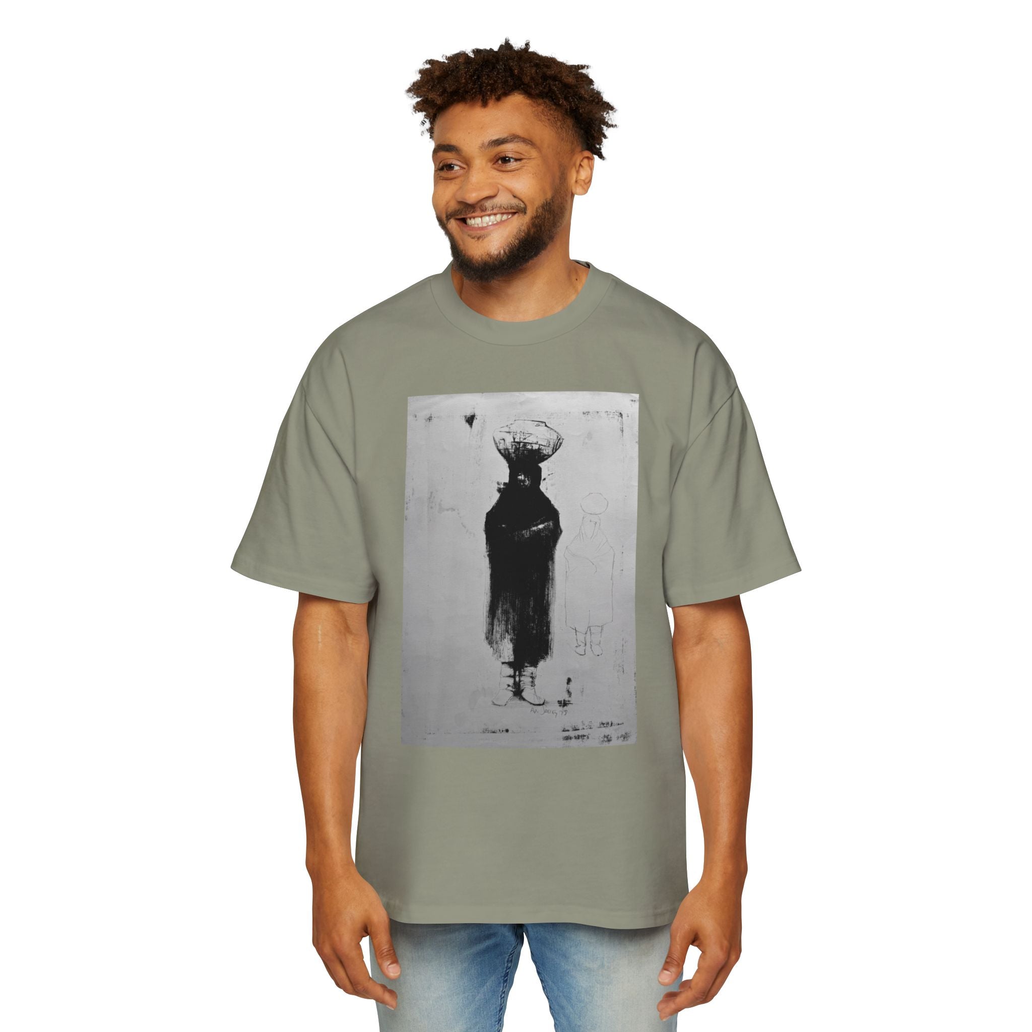 WOMAN WITH POT  | LITHOGRAPHIC  Portrait T-Shirt