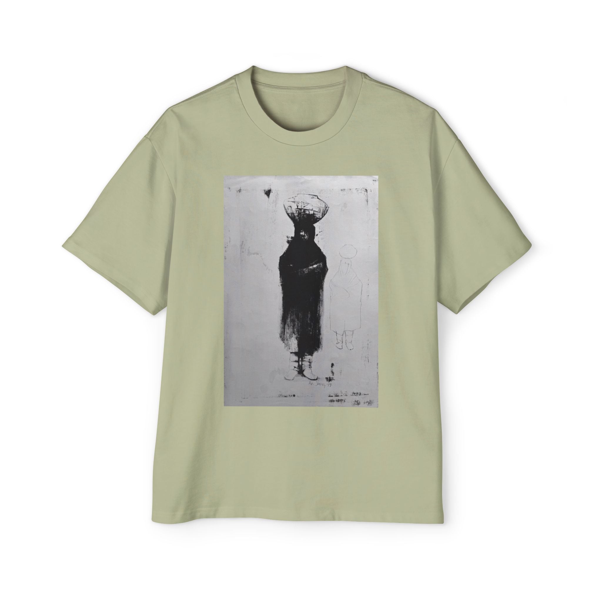 WOMAN WITH POT  | LITHOGRAPHIC  Portrait T-Shirt