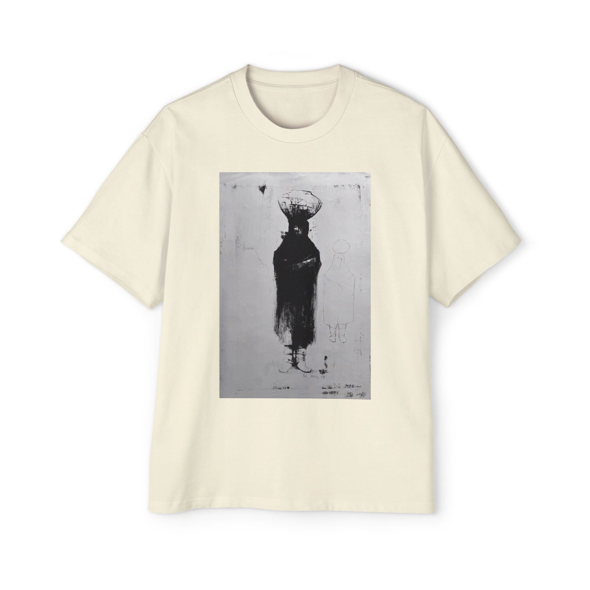 WOMAN WITH POT  | LITHOGRAPHIC  Portrait T-Shirt