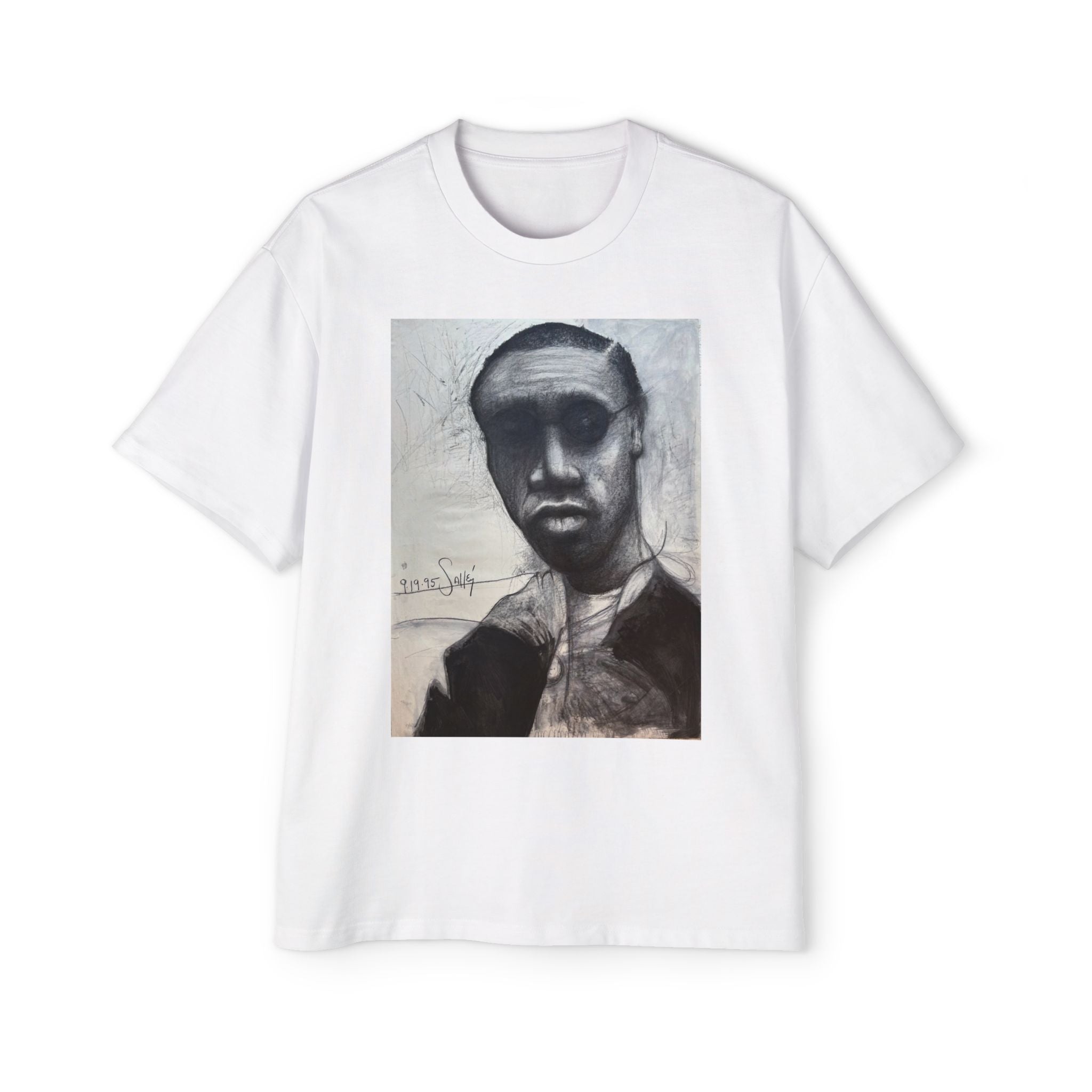 RAY| Monochrome Surreal Face Graphic T-Shirt