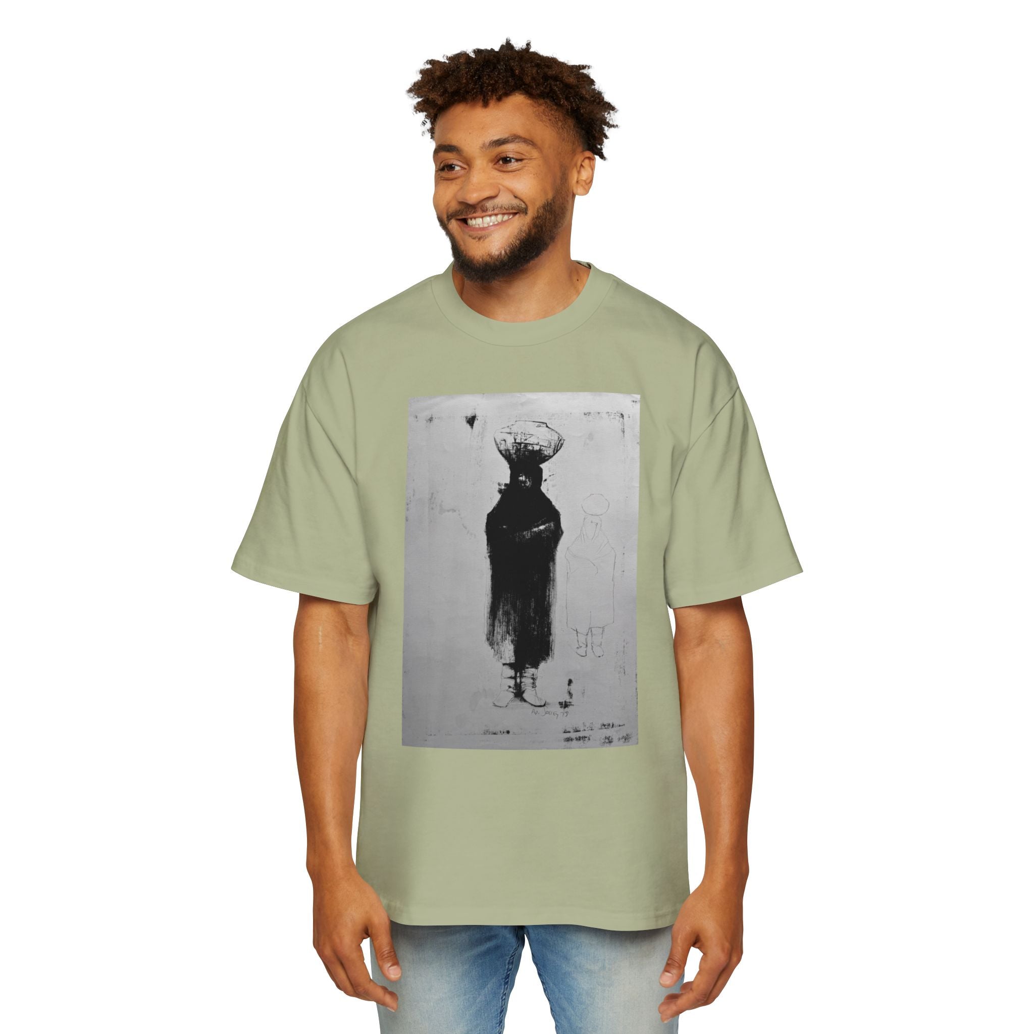 WOMAN WITH POT  | LITHOGRAPHIC  Portrait T-Shirt
