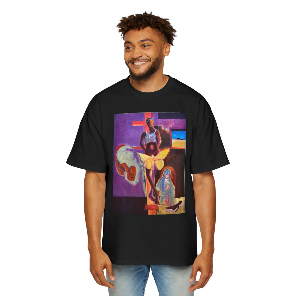 YELLOW BUTTERFLY | Abstract Surreal Crucifixion Art  Tee