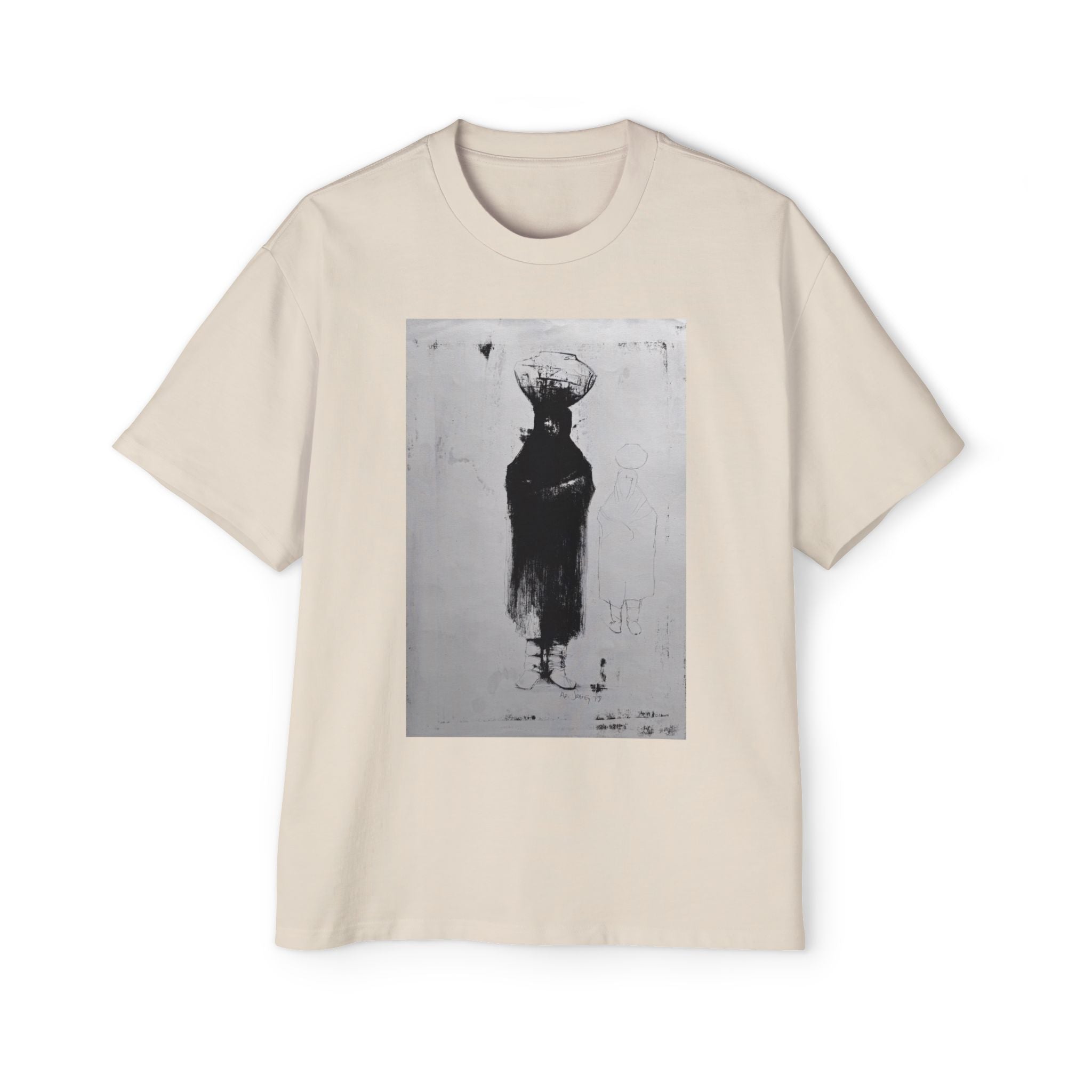 WOMAN WITH POT  | LITHOGRAPHIC  Portrait T-Shirt