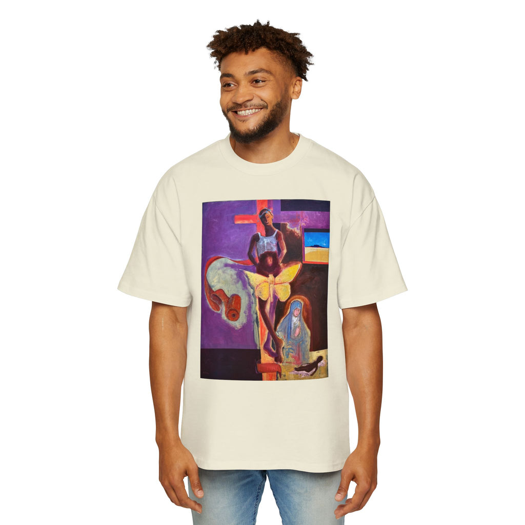 YELLOW BUTTERFLY | Abstract Surreal Crucifixion Art  Tee